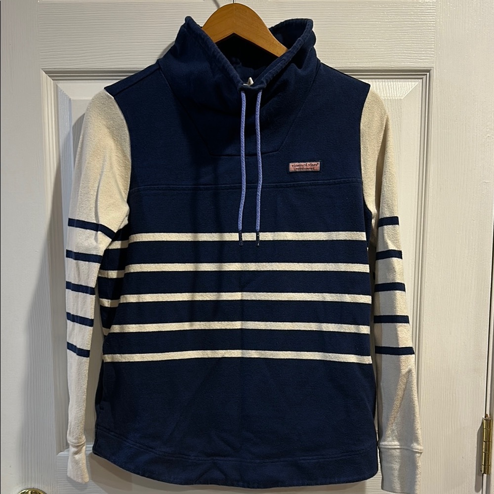 Vineyard Vines Navy and White Striped Pullover